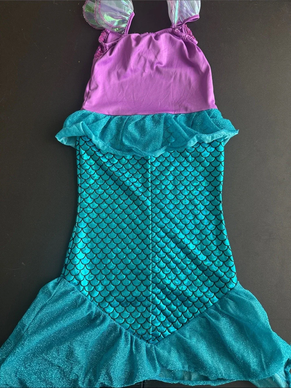 Girls Mermaid Costume Dress in Purple and Teal
